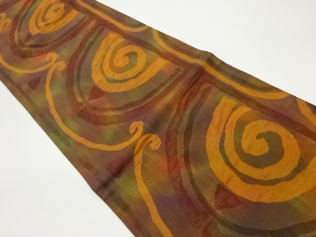 ふくれ織抽象模様織出し洒落袋帯